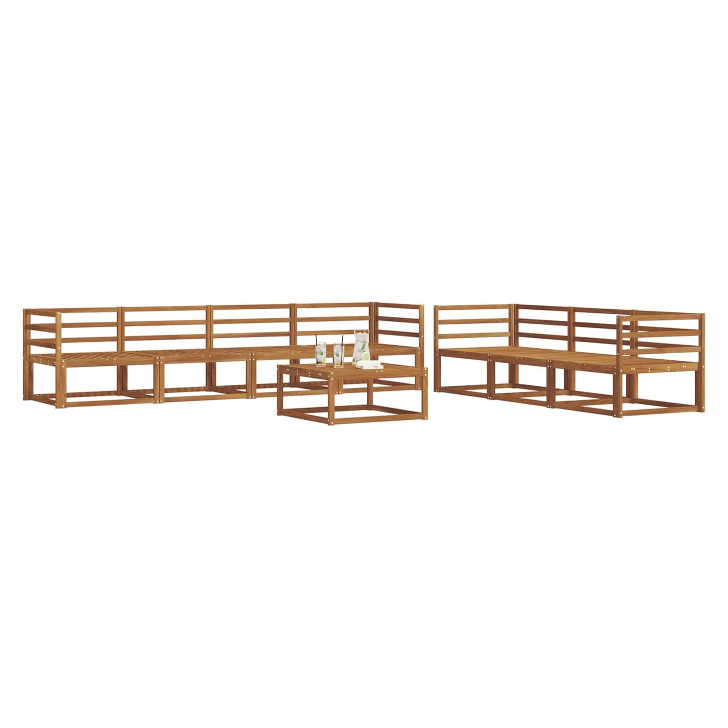 vidaXL Outdoor Sofa Set 8 pcs Natural Solid Acacia Wood