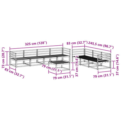 vidaXL Outdoor Sofa Set 8 pcs Natural Solid Acacia Wood