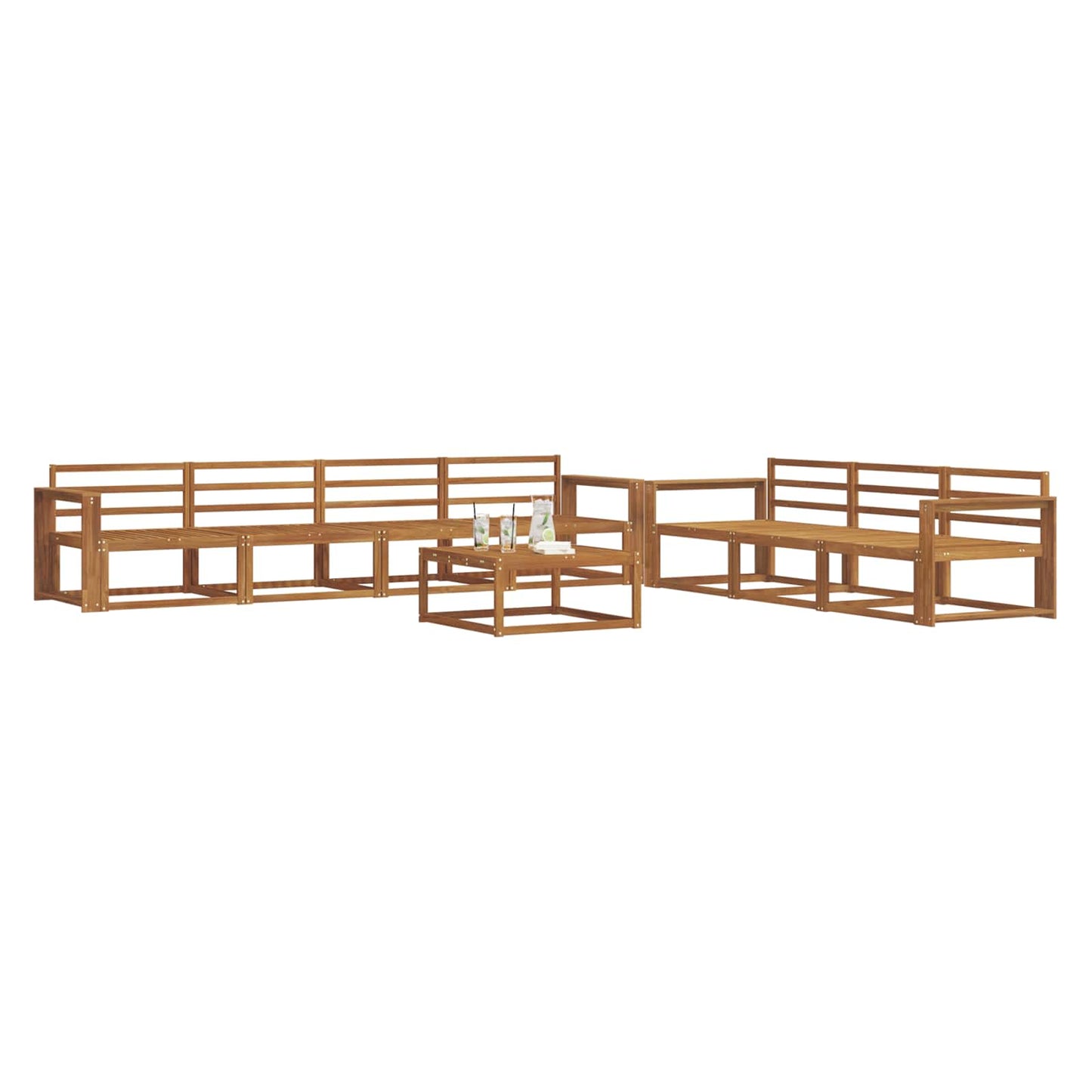 vidaXL Outdoor Sofa Set 8 pcs Natural Solid Acacia Wood