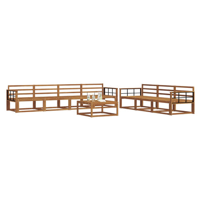 vidaXL Outdoor Sofa Set 8 pcs Natural Solid Acacia Wood
