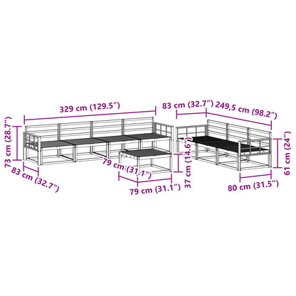 vidaXL Outdoor Sofa Set 8 pcs Natural Solid Acacia Wood