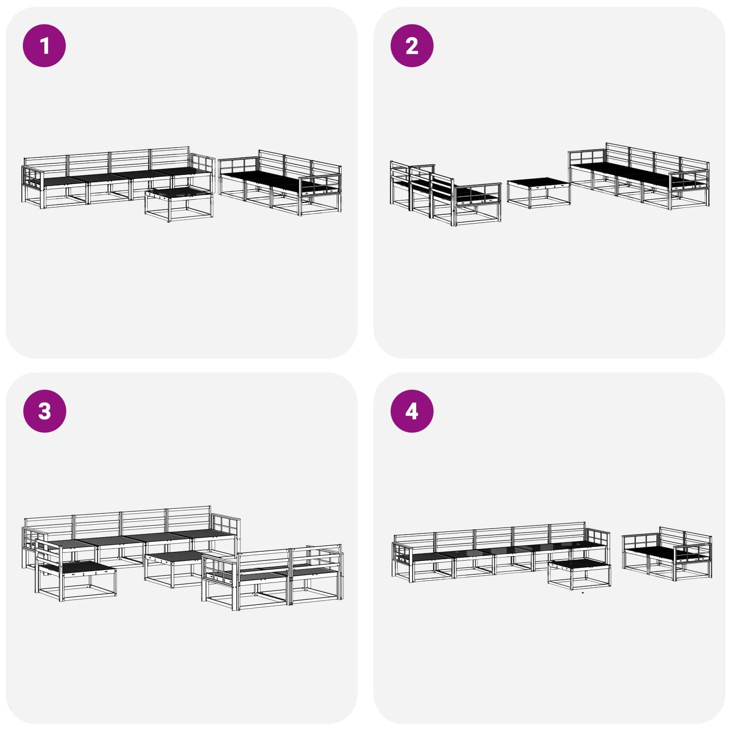 vidaXL Outdoor Sofa Set 8 pcs Natural Solid Acacia Wood