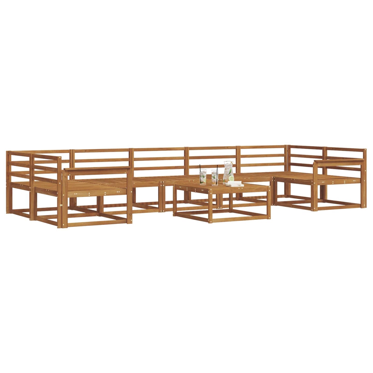 vidaXL Outdoor Sofa Set 8 pcs Natural Solid Acacia Wood
