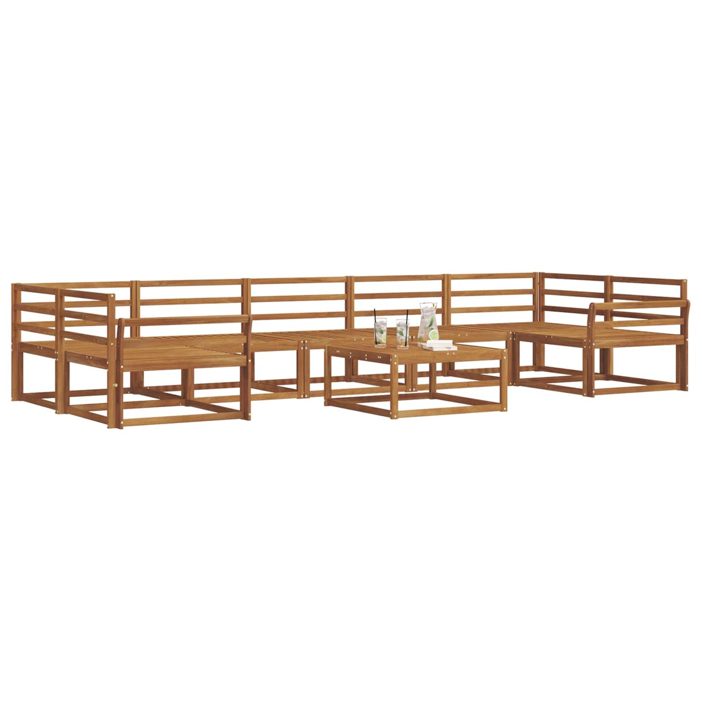 vidaXL Outdoor Sofa Set 8 pcs Natural Solid Acacia Wood