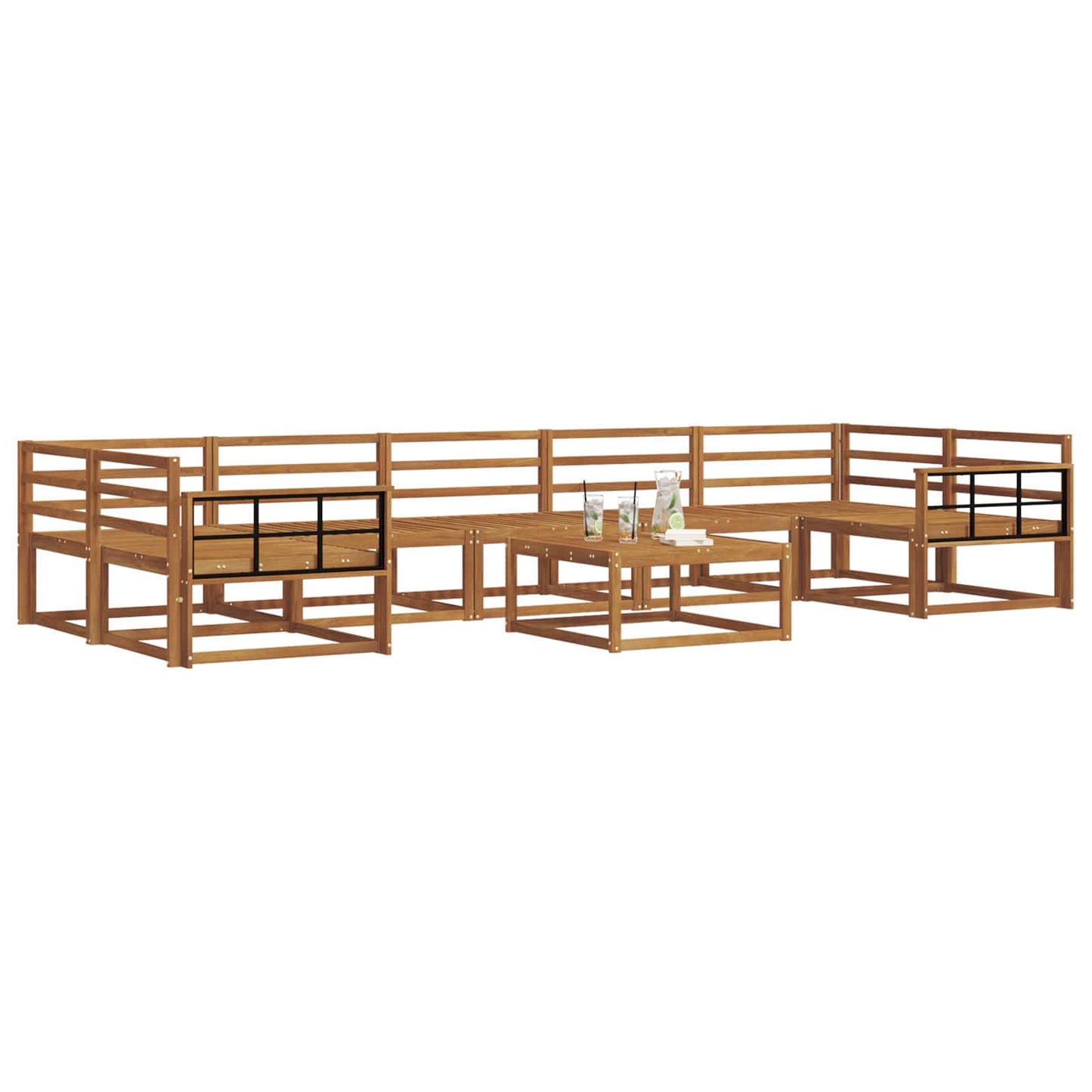 vidaXL Outdoor Sofa Set 8 pcs Natural Solid Acacia Wood