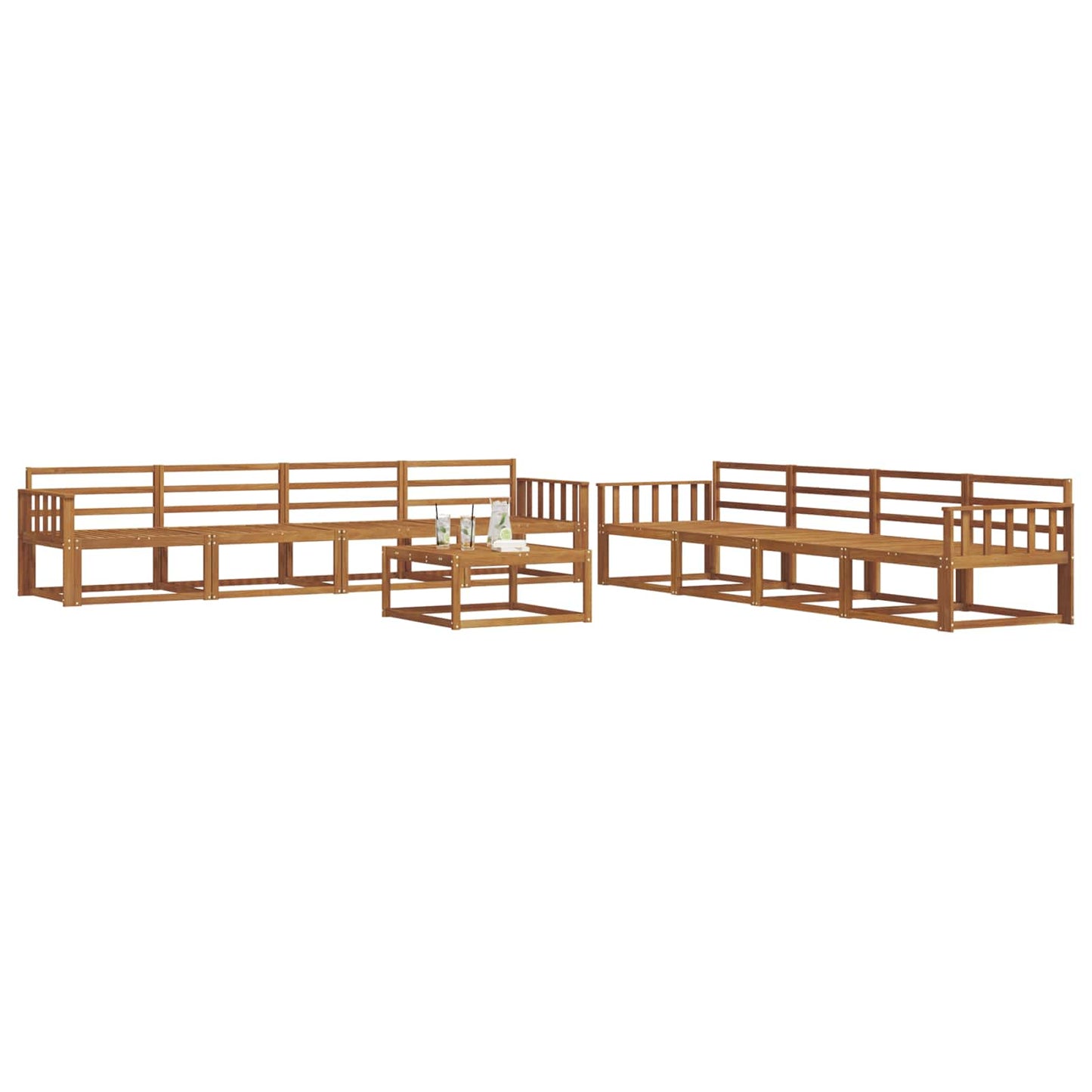vidaXL Outdoor Sofa Set 9 pcs Natural Solid Acacia Wood