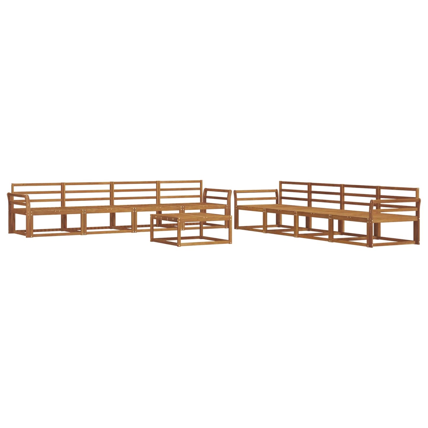 vidaXL Outdoor Sofa Set 9 pcs Natural Solid Acacia Wood