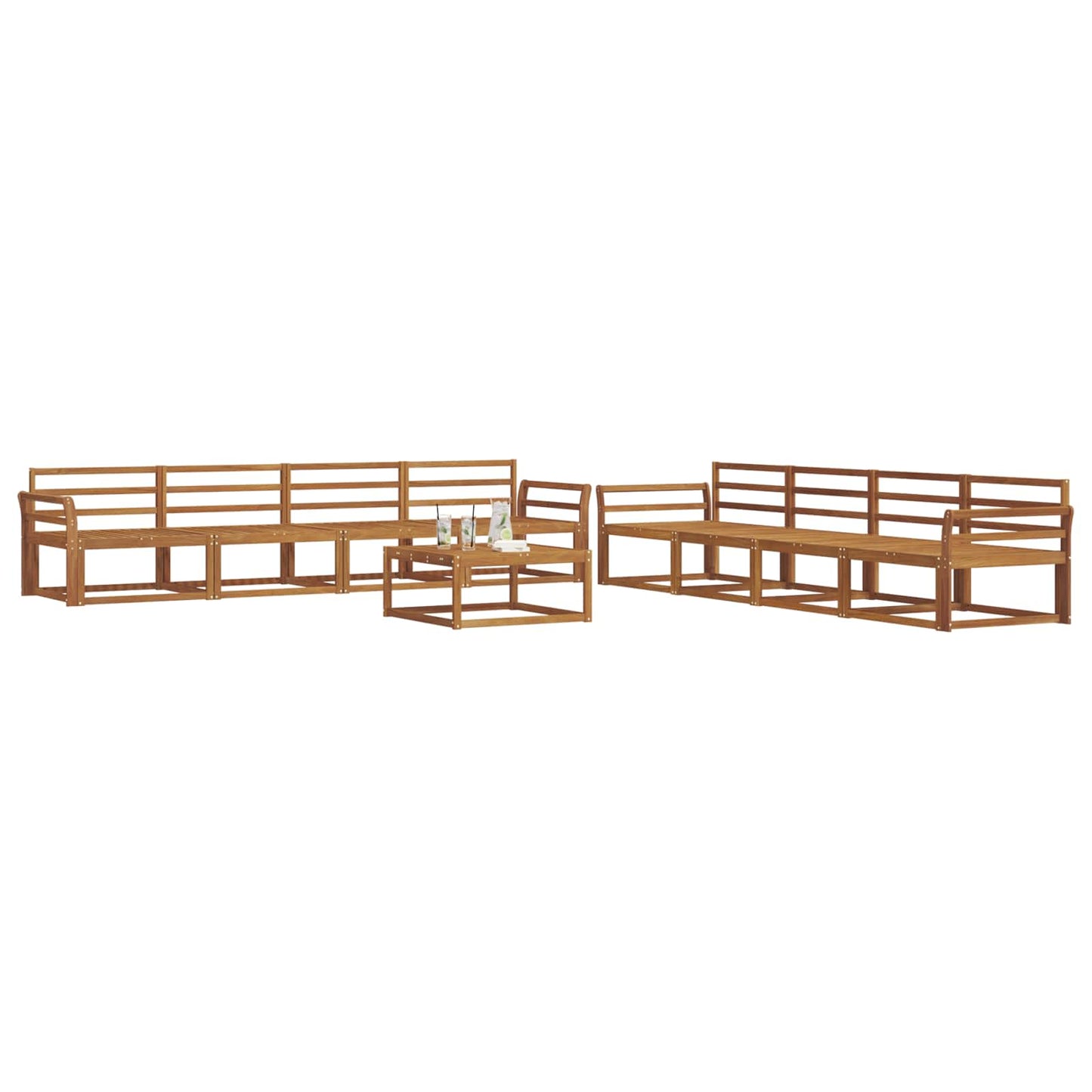 vidaXL Outdoor Sofa Set 9 pcs Natural Solid Acacia Wood