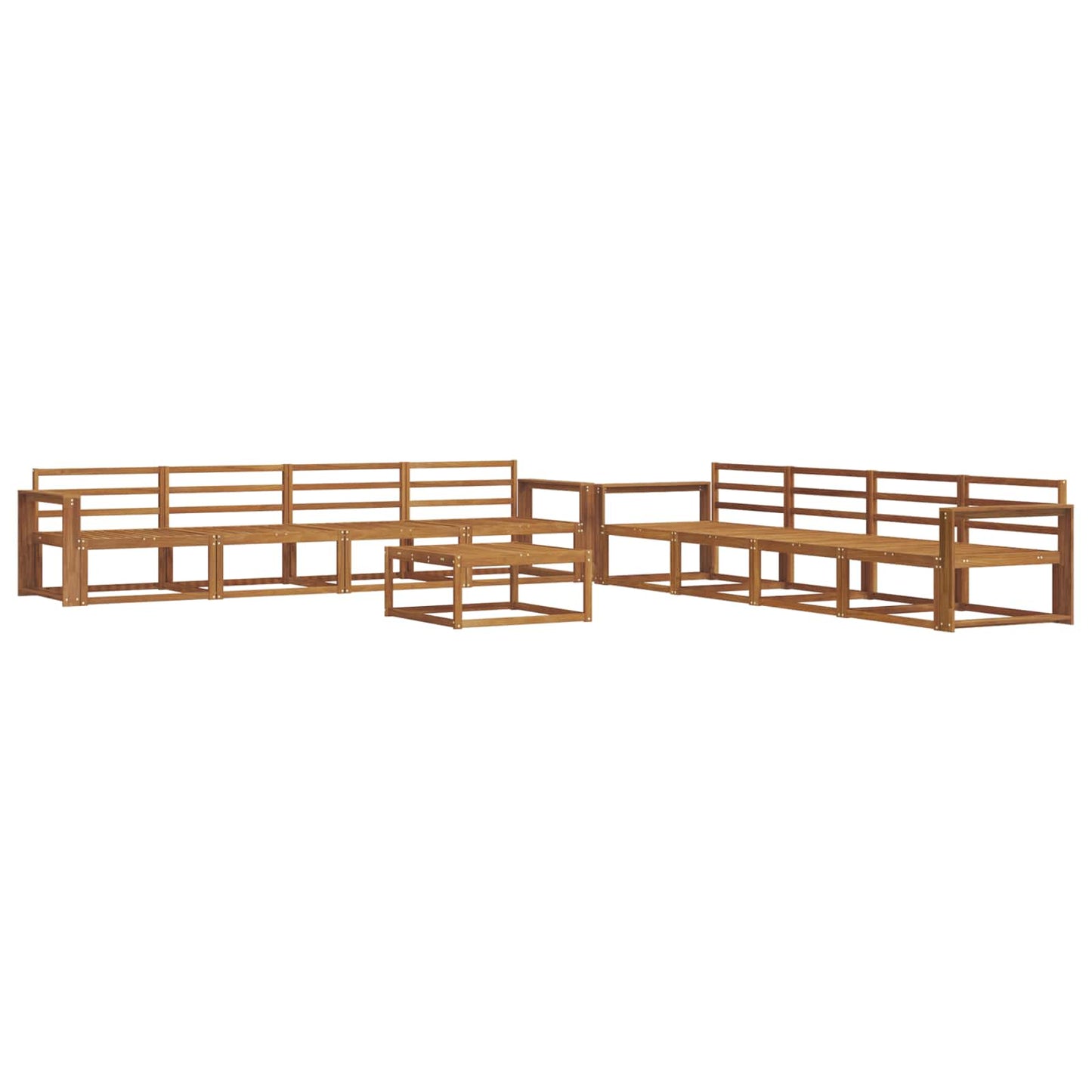 vidaXL Outdoor Sofa Set 9 pcs Natural Solid Acacia Wood