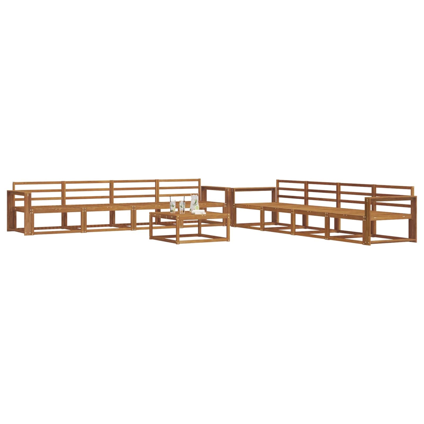 vidaXL Outdoor Sofa Set 9 pcs Natural Solid Acacia Wood