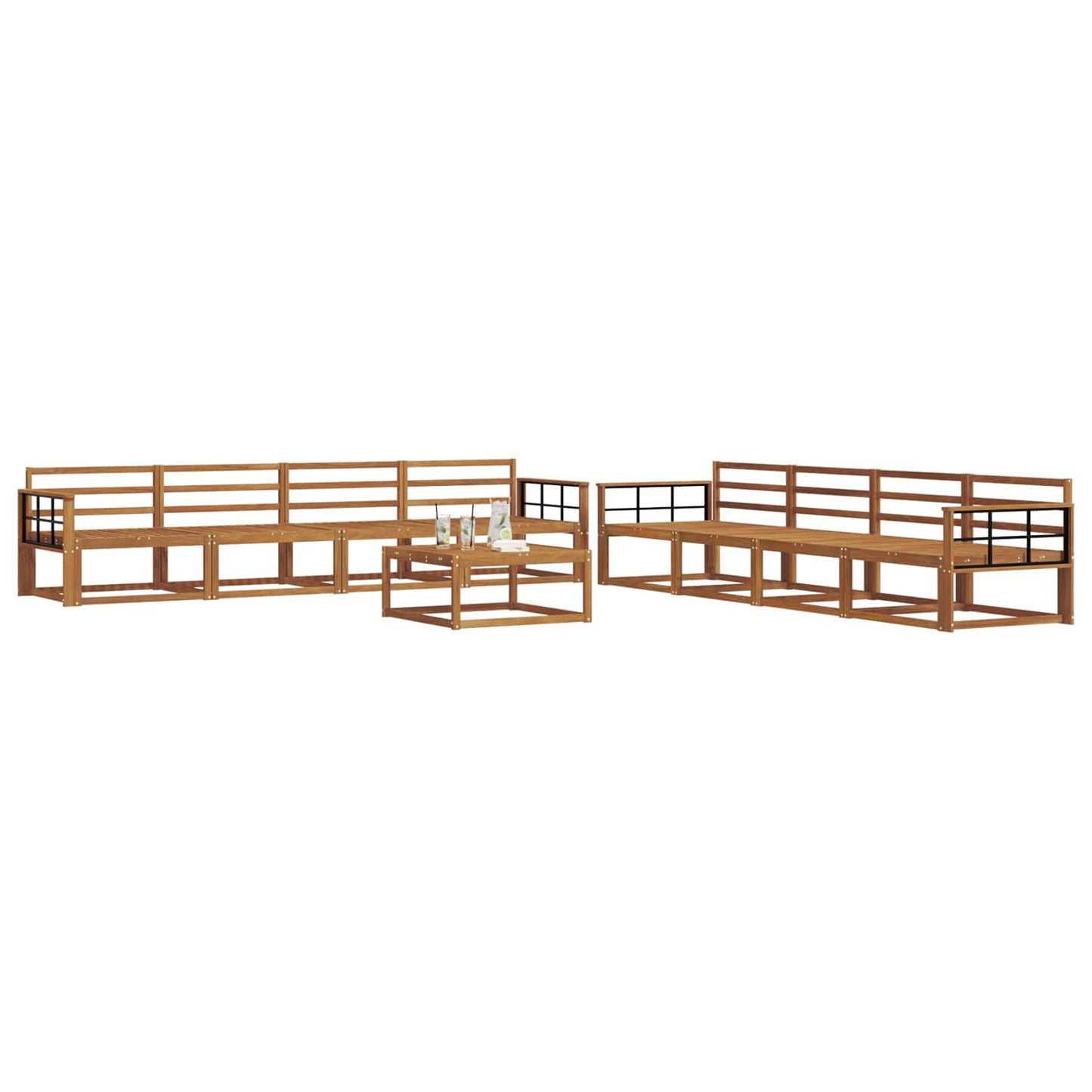 vidaXL Outdoor Sofa Set 9 pcs Natural Solid Acacia Wood