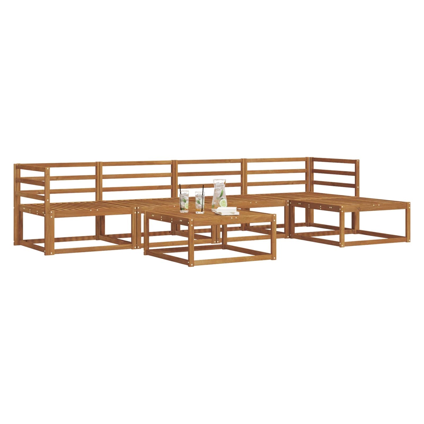 vidaXL Outdoor Sofa Set 6 pcs Natural Solid Acacia Wood