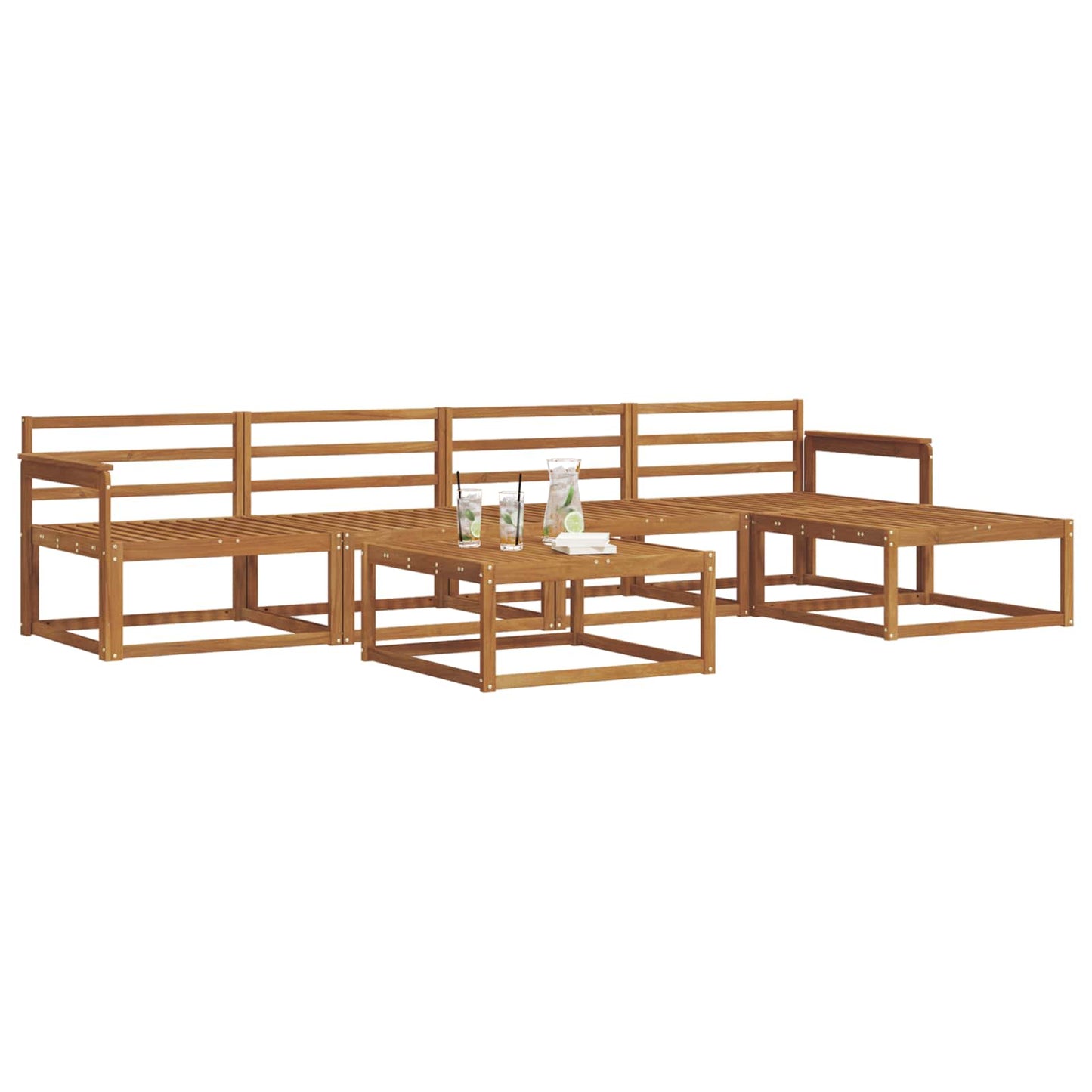 vidaXL Outdoor Sofa Set 6 pcs Natural Solid Acacia Wood