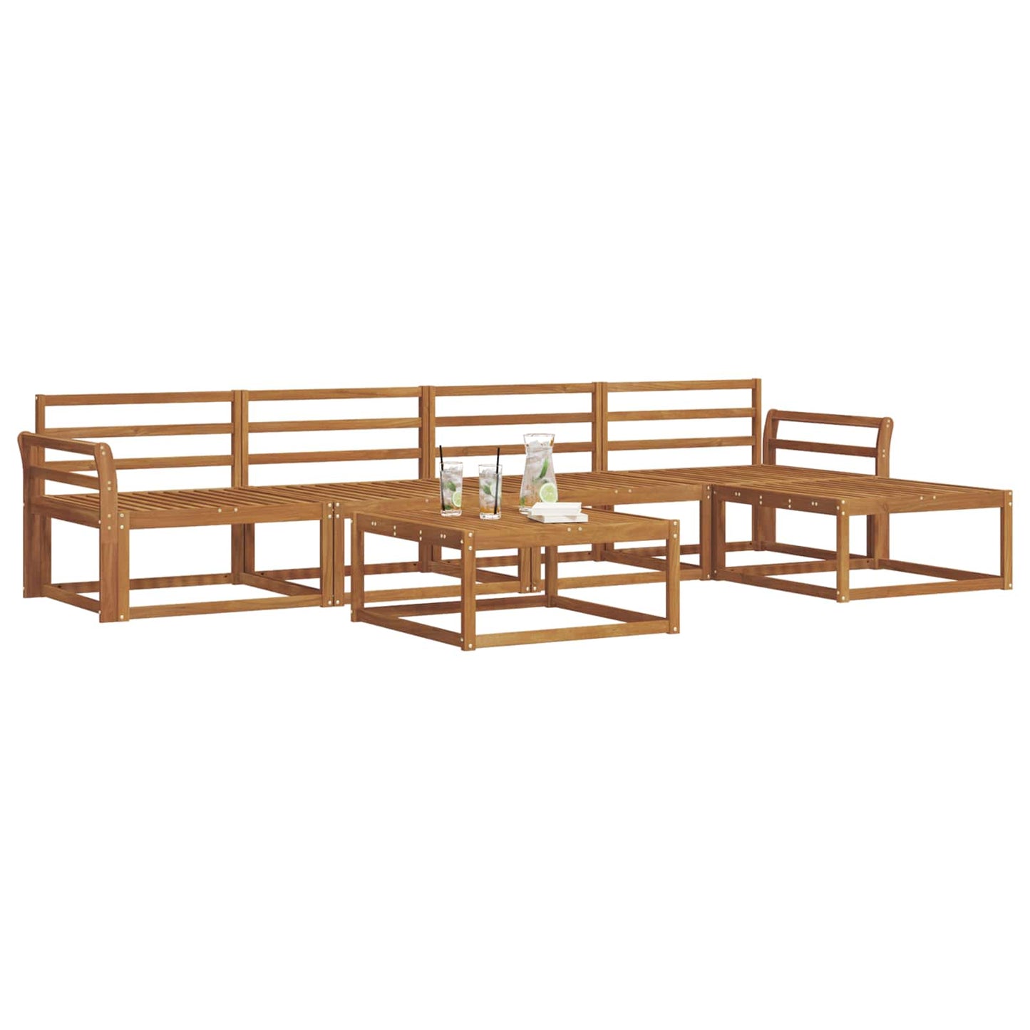 vidaXL Outdoor Sofa Set 6 pcs Natural Solid Acacia Wood