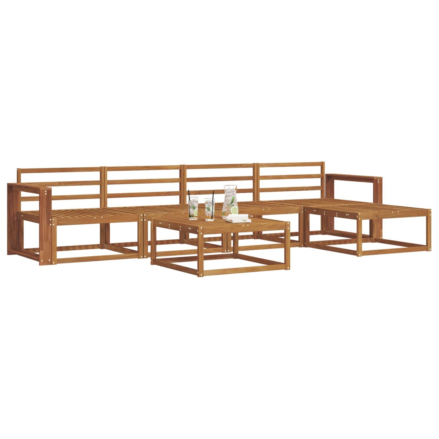 vidaXL Outdoor Sofa Set 6 pcs Natural Solid Acacia Wood