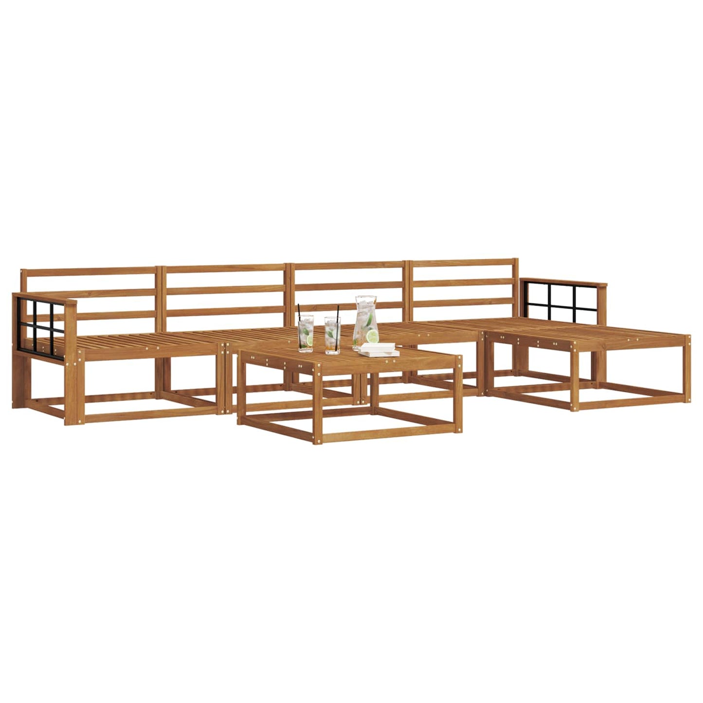 vidaXL Outdoor Sofa Set 6 pcs Natural Solid Acacia Wood