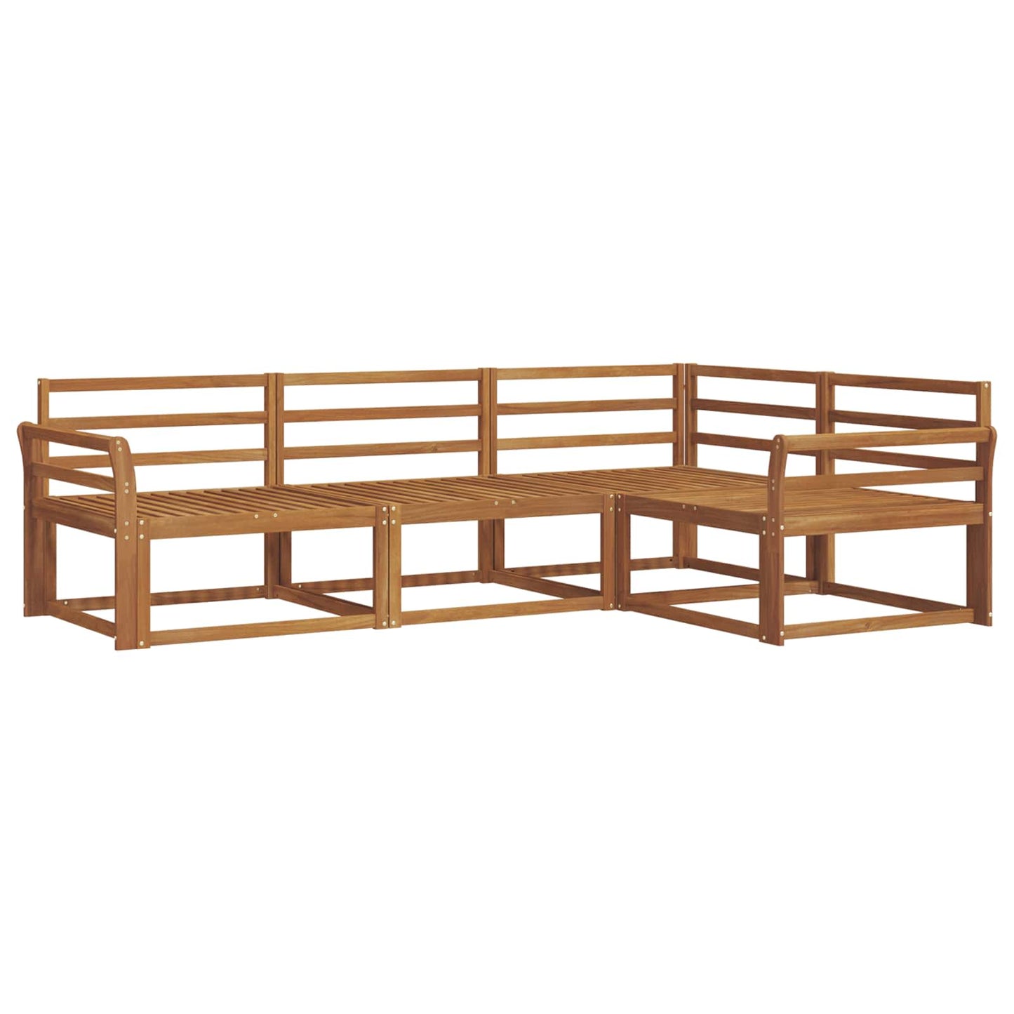 vidaXL Outdoor Sofa Set 4 pcs Natural Solid Acacia Wood