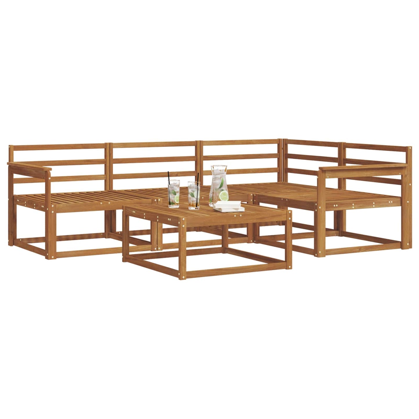 vidaXL Outdoor Sofa Set 5 pcs Natural Solid Acacia Wood