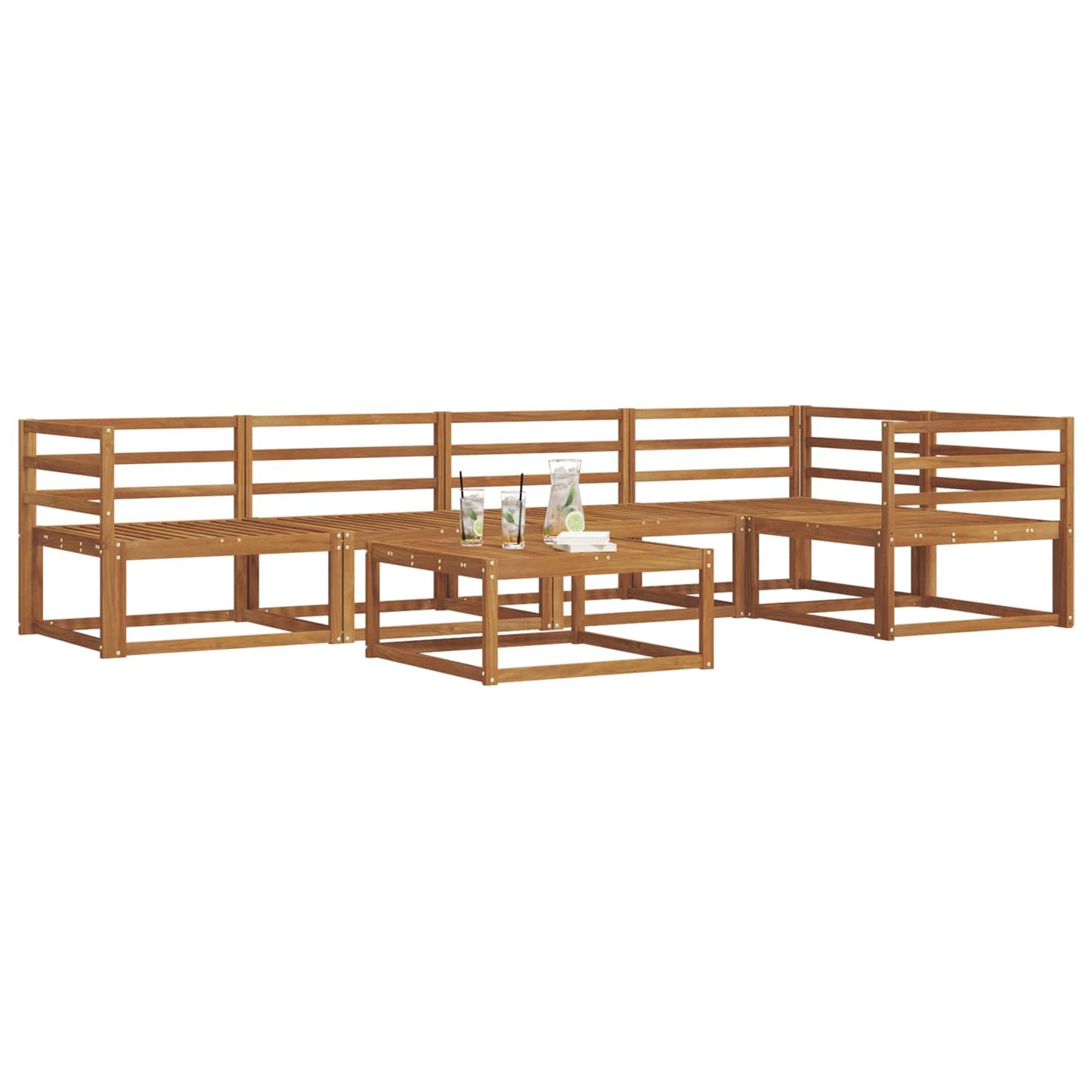 vidaXL Outdoor Sofa Set 6 pcs Natural Solid Acacia Wood