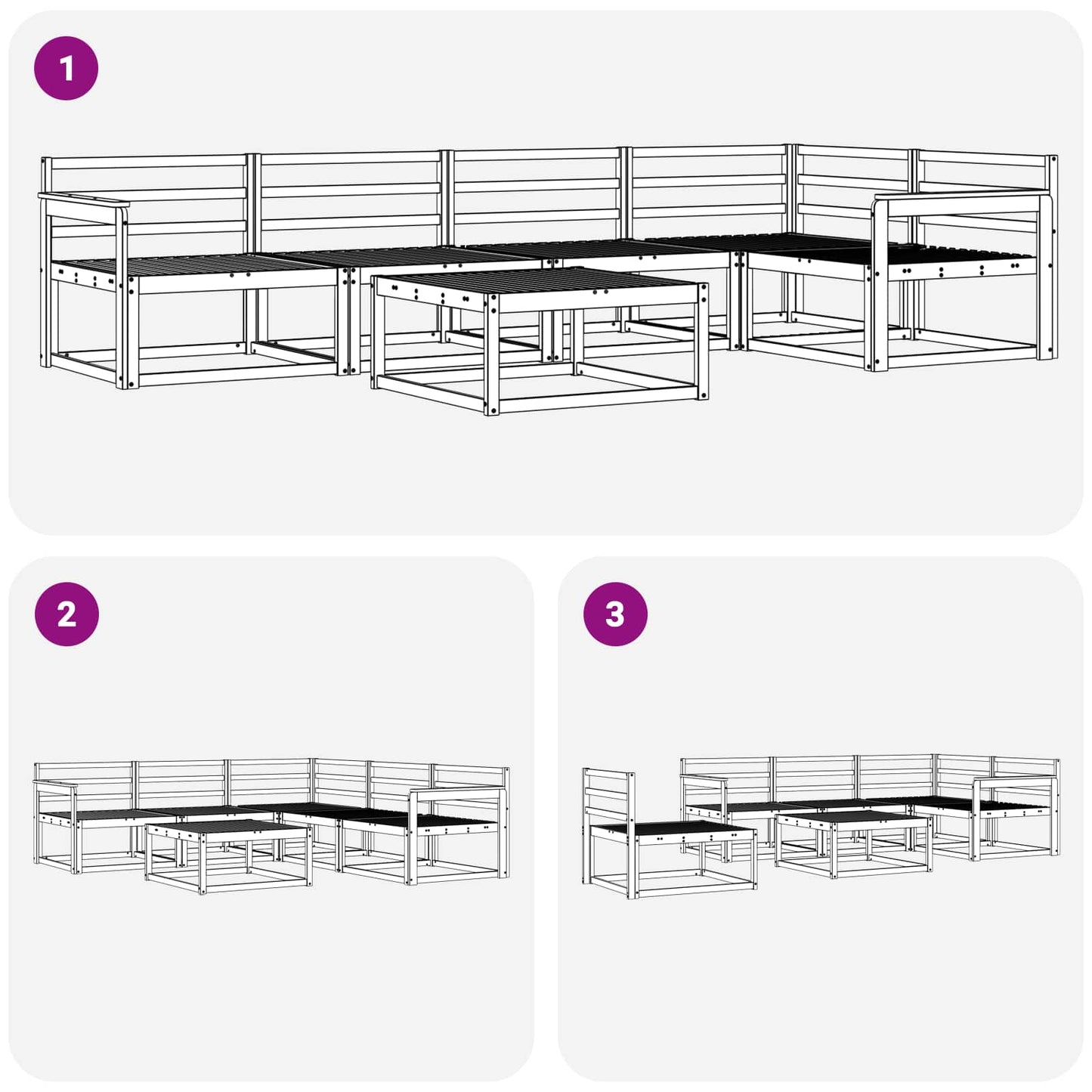 vidaXL Outdoor Sofa Set 6 pcs Natural Solid Acacia Wood