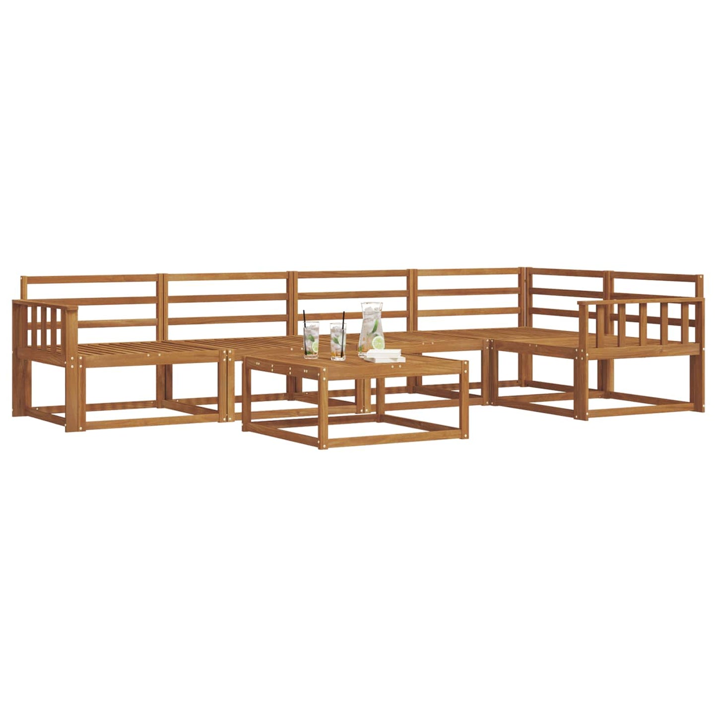 vidaXL Outdoor Sofa Set 6 pcs Natural Solid Acacia Wood