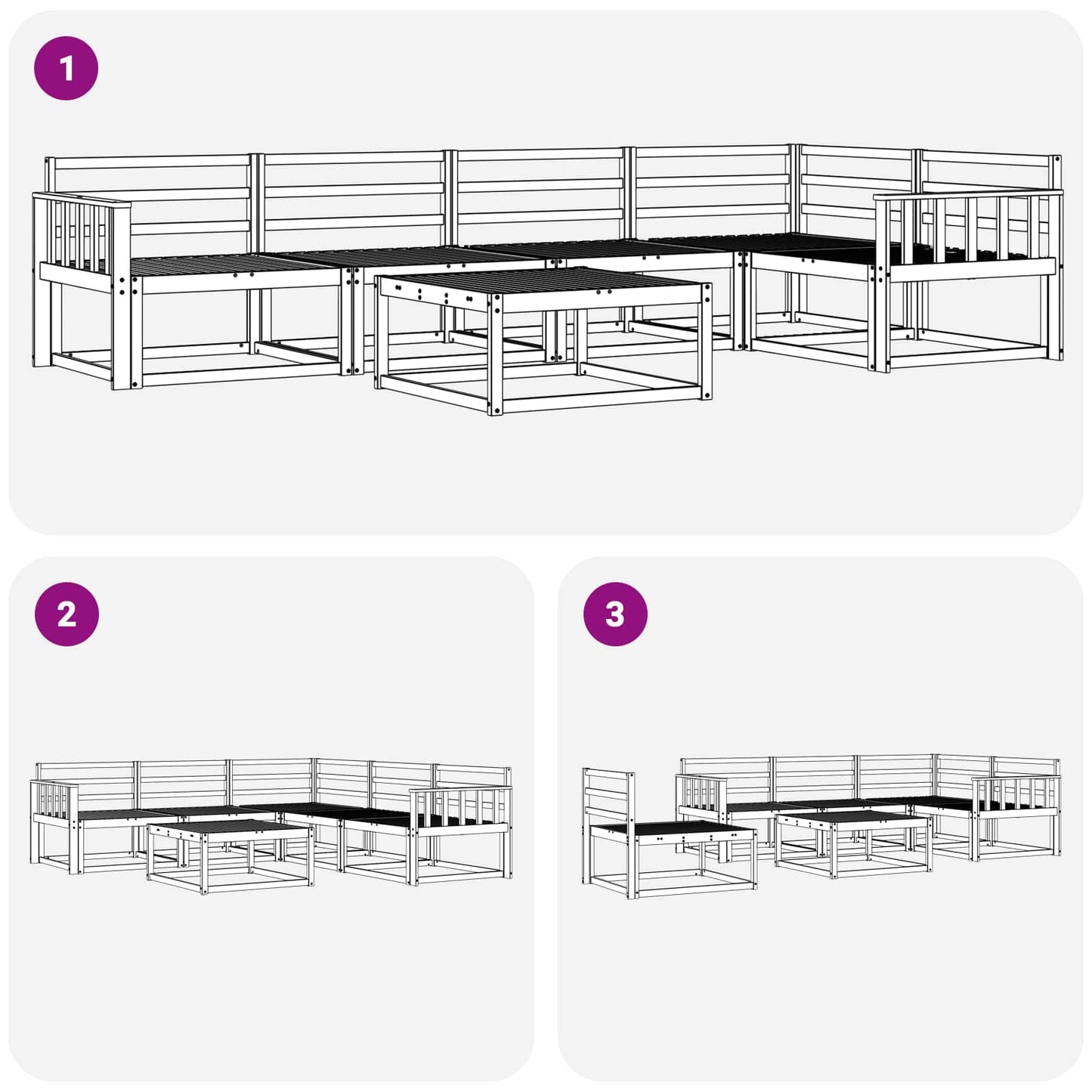 vidaXL Outdoor Sofa Set 6 pcs Natural Solid Acacia Wood