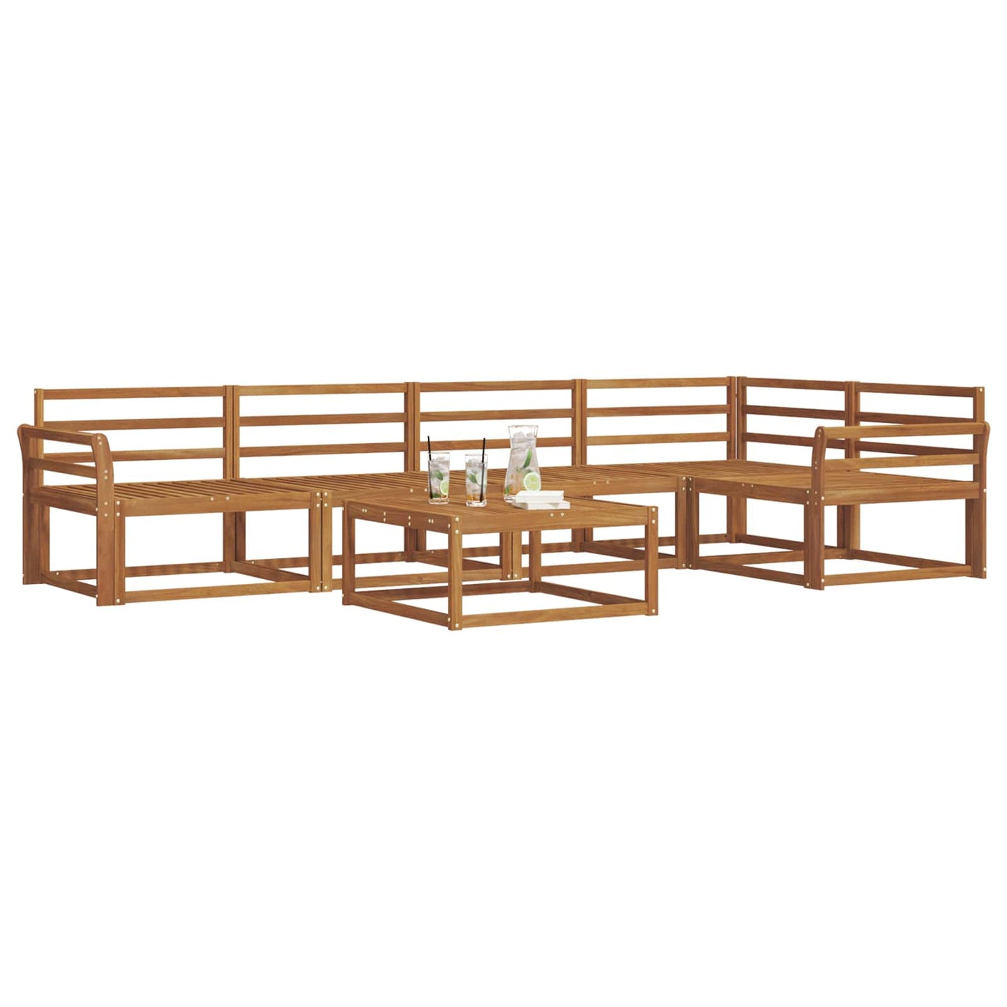 vidaXL Outdoor Sofa Set 6 pcs Natural Solid Acacia Wood