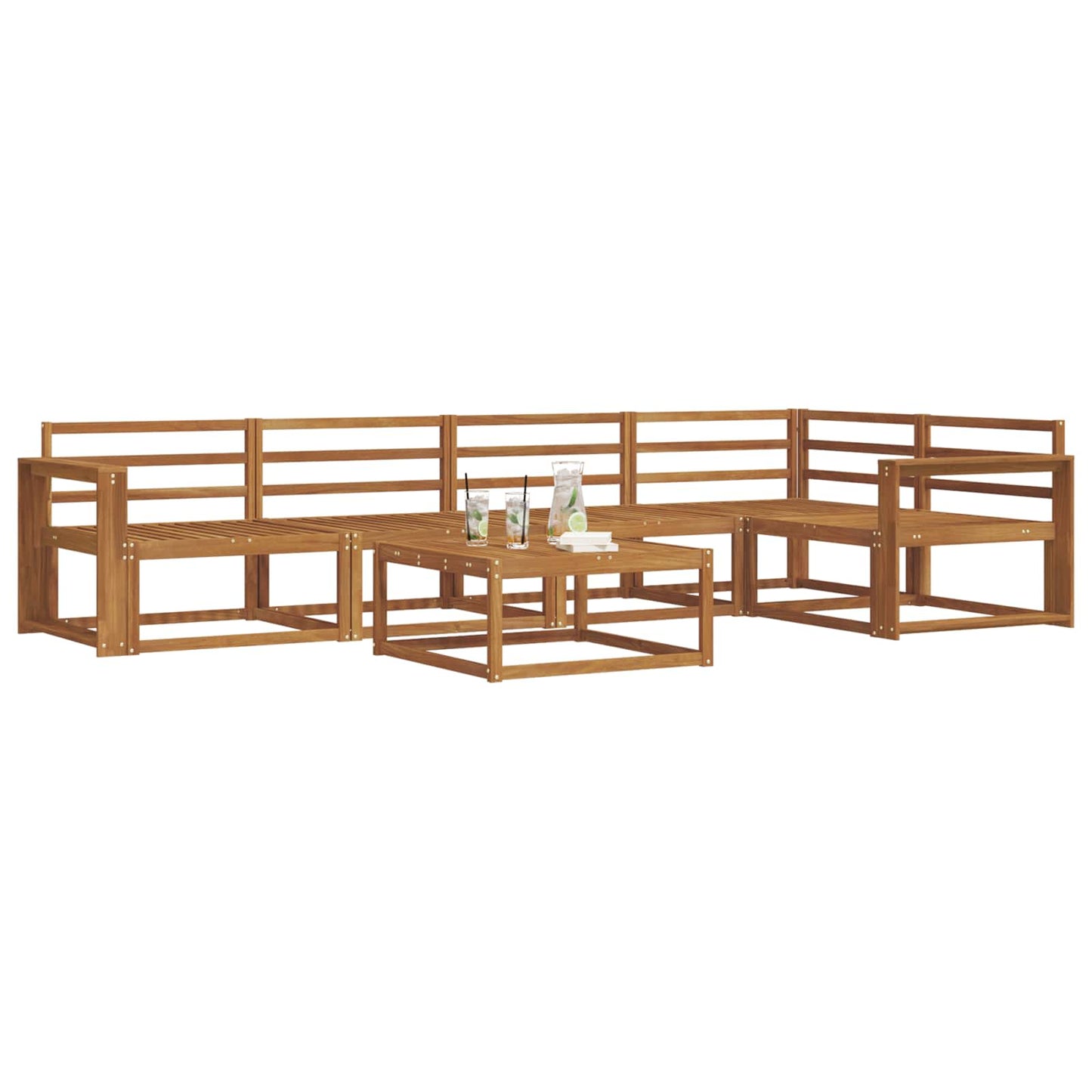 vidaXL Outdoor Sofa Set 6 pcs Natural Solid Acacia Wood
