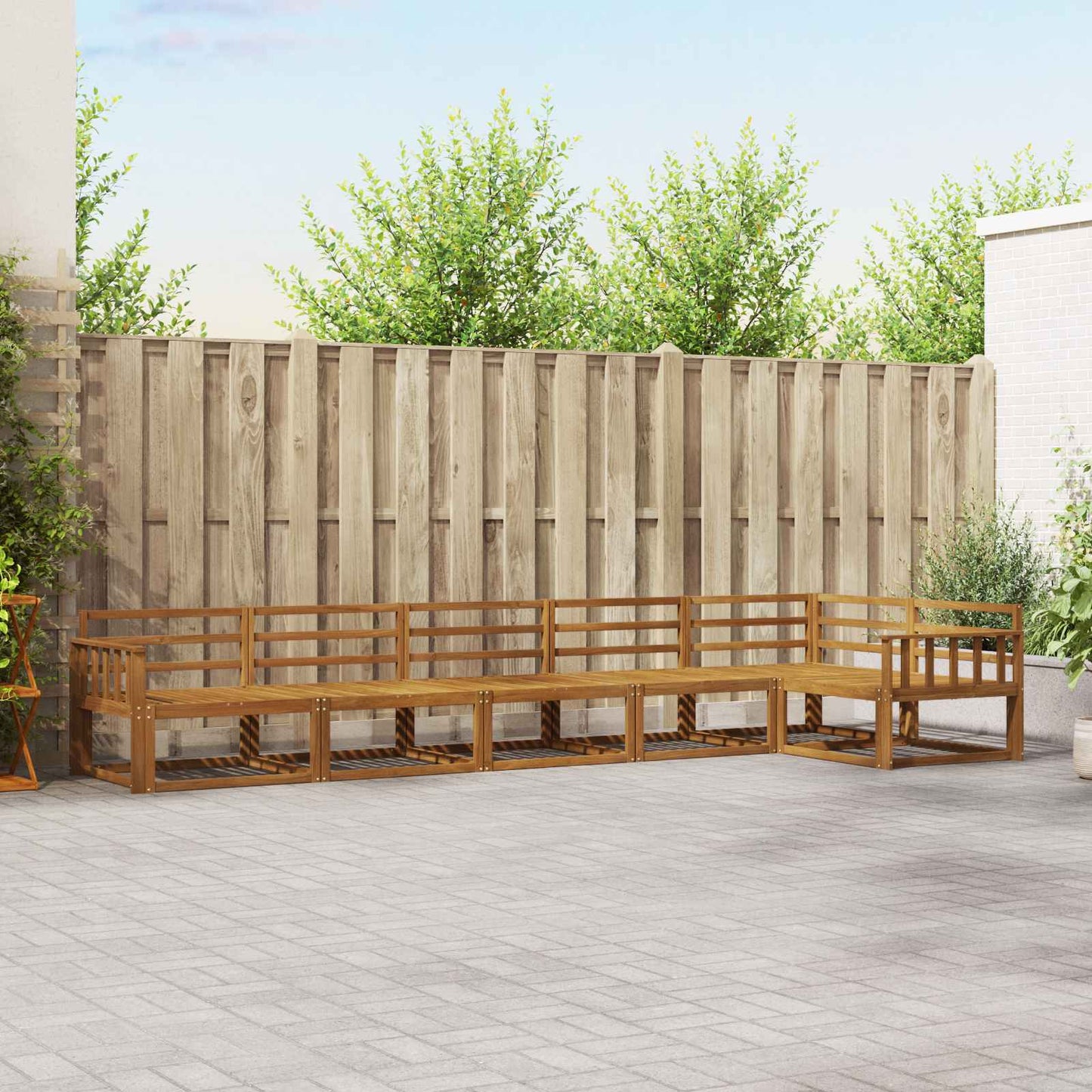 vidaXL Outdoor Sofa Set 6 pcs Natural Solid Acacia Wood