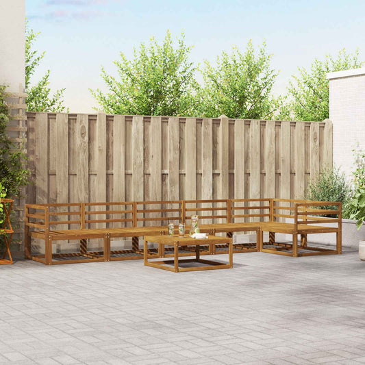 vidaXL Outdoor Sofa Set 7 pcs Natural Solid Acacia Wood