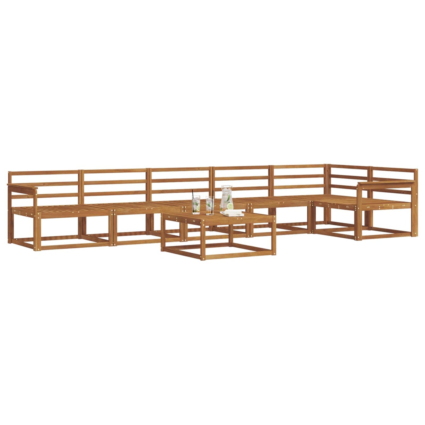 vidaXL Outdoor Sofa Set 7 pcs Natural Solid Acacia Wood