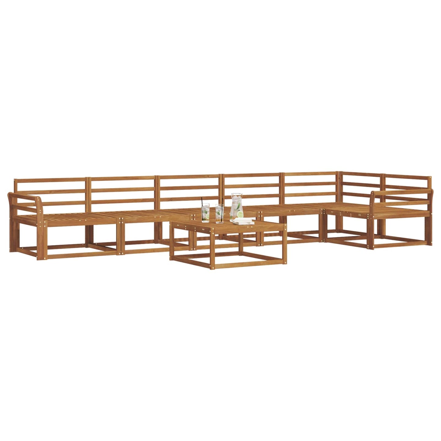 vidaXL Outdoor Sofa Set 7 pcs Natural Solid Acacia Wood