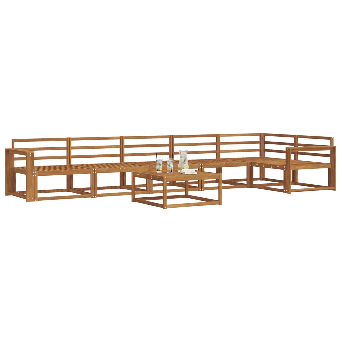 vidaXL Outdoor Sofa Set 7 pcs Natural Solid Acacia Wood
