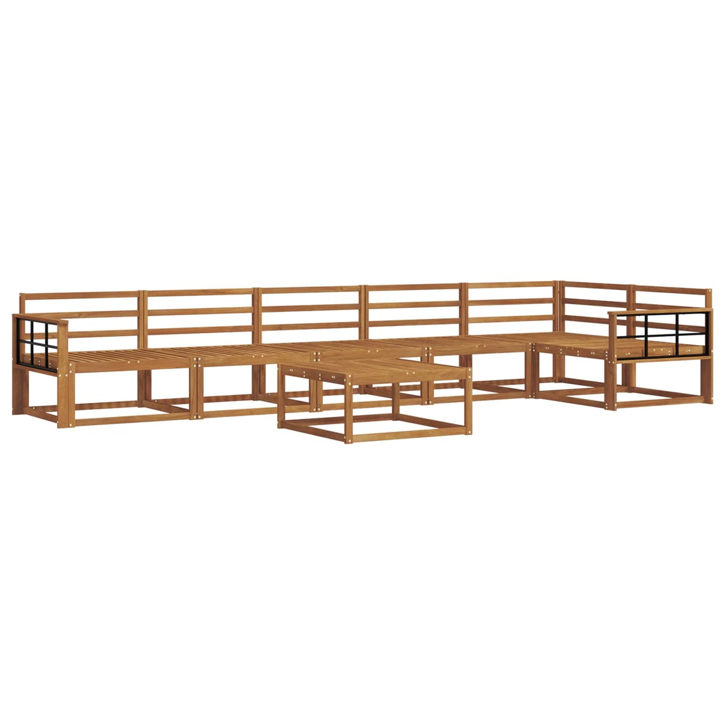 vidaXL Outdoor Sofa Set 7 pcs Natural Solid Acacia Wood