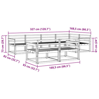 vidaXL Outdoor Sofa Set 7 pcs Natural Solid Acacia Wood