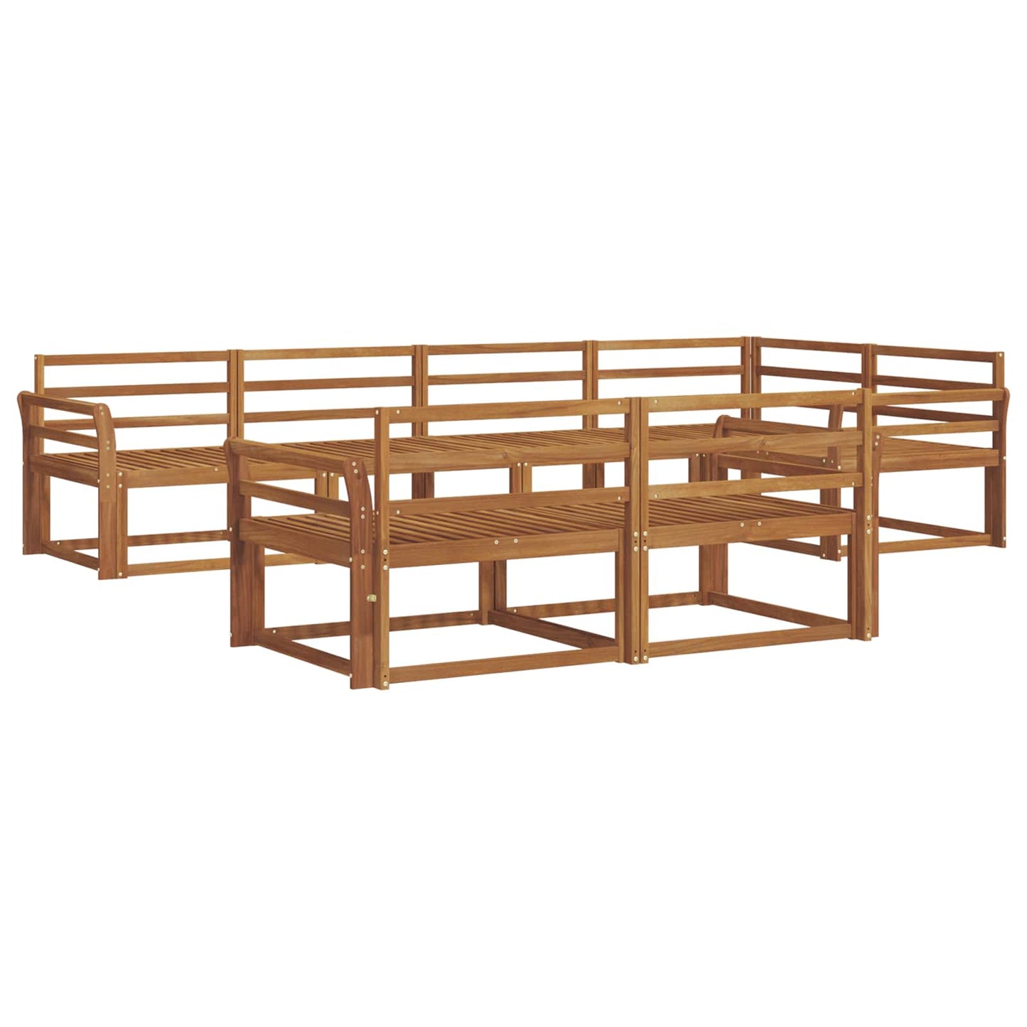 vidaXL Outdoor Sofa Set 7 pcs Natural Solid Acacia Wood