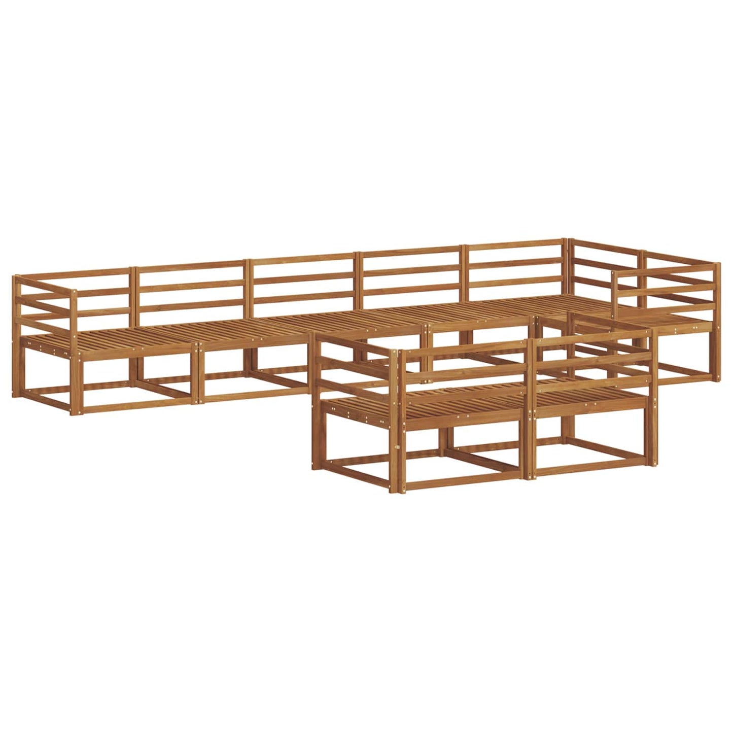 vidaXL Outdoor Sofa Set 8 pcs Natural Solid Acacia Wood