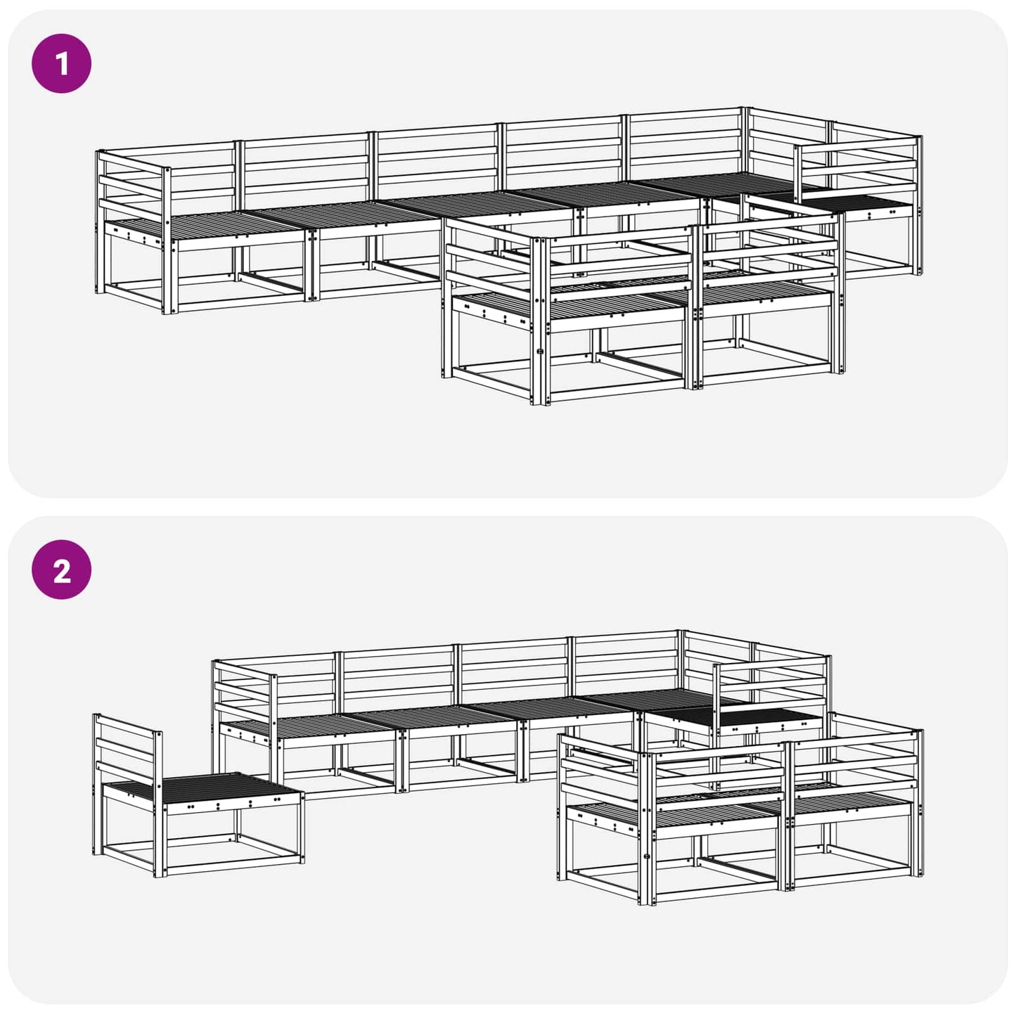 vidaXL Outdoor Sofa Set 8 pcs Natural Solid Acacia Wood
