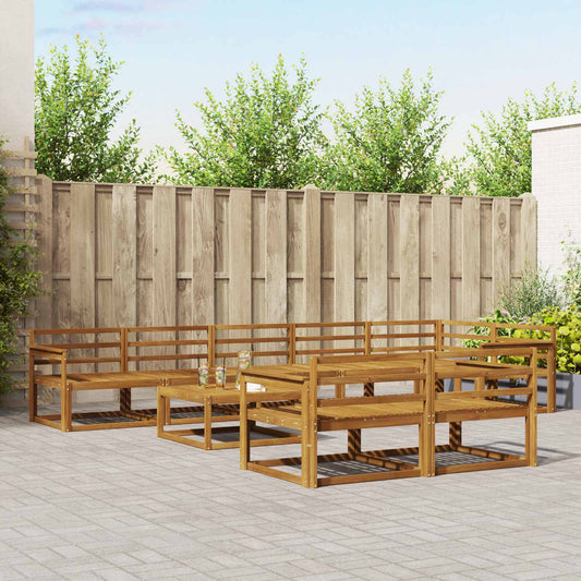 vidaXL Outdoor Sofa Set 9 pcs Natural Solid Acacia Wood