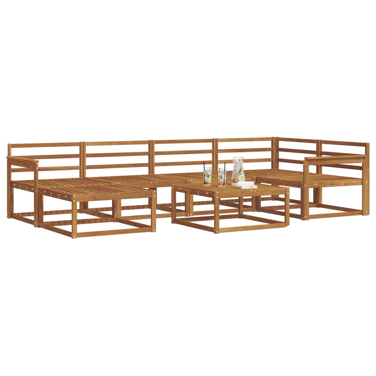 vidaXL Outdoor Sofa Set 7 pcs Natural Solid Acacia Wood