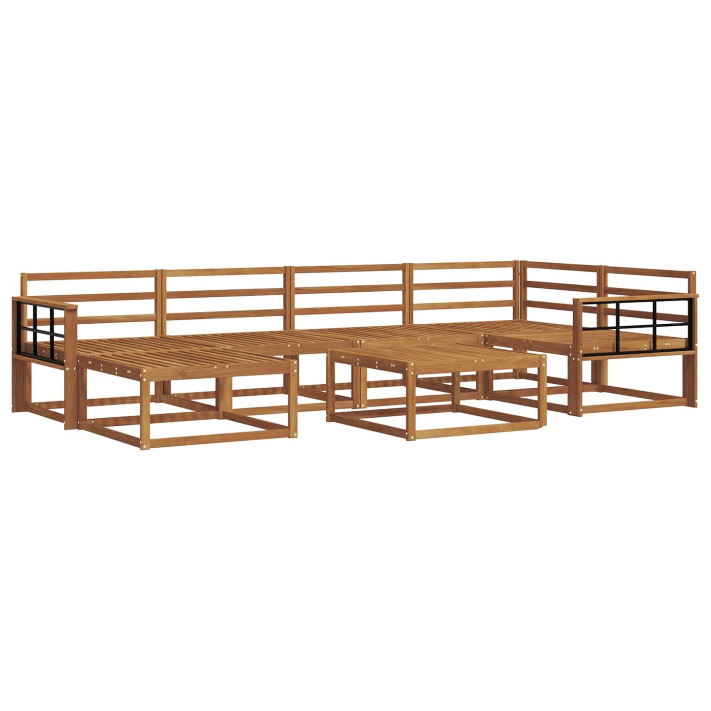 vidaXL Outdoor Sofa Set 7 pcs Natural Solid Acacia Wood