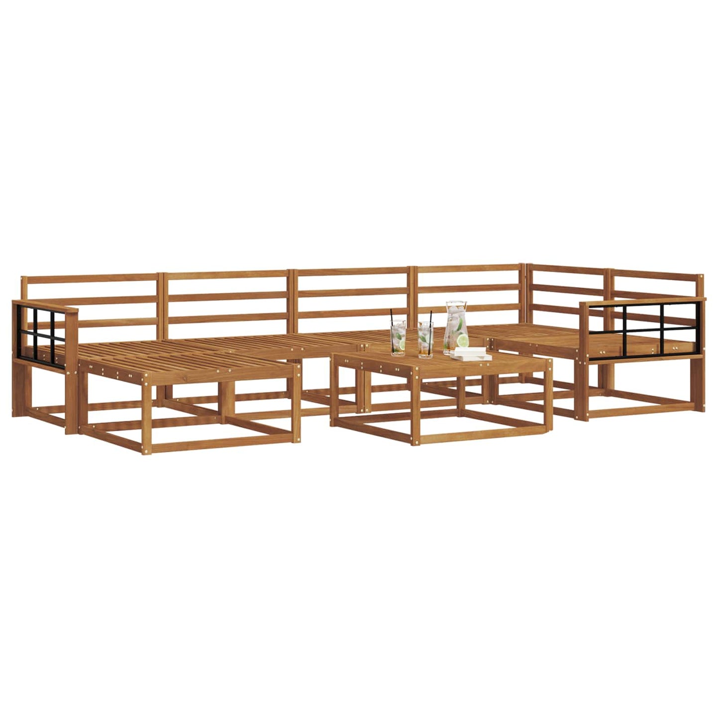 vidaXL Outdoor Sofa Set 7 pcs Natural Solid Acacia Wood