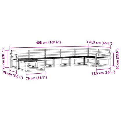 vidaXL Outdoor Sofa Set 7 pcs Natural Solid Acacia Wood