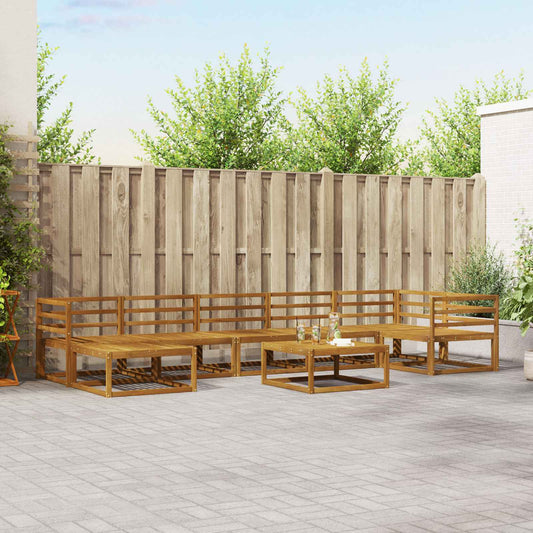 vidaXL Outdoor Sofa Set 8 pcs Natural Solid Acacia Wood