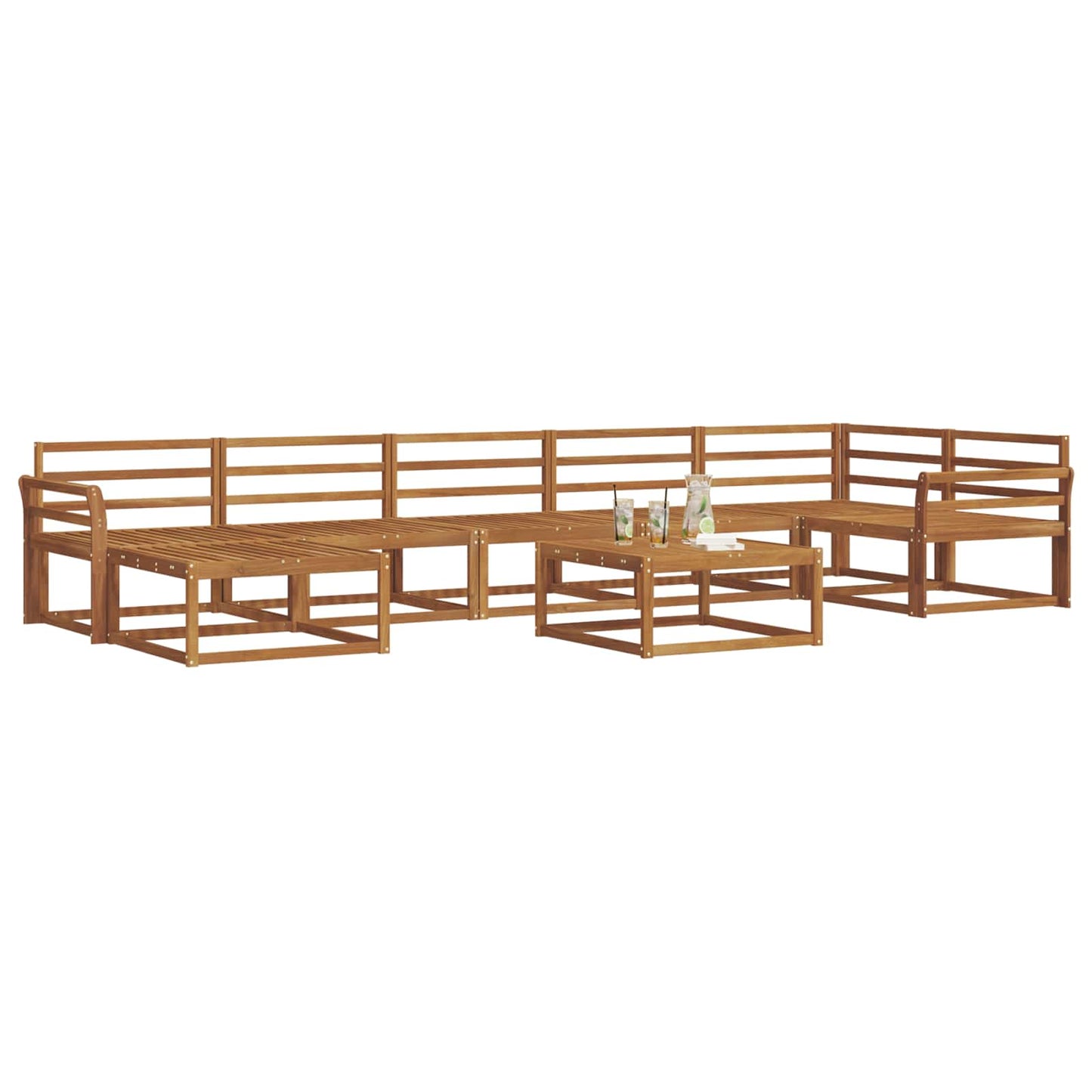 vidaXL Outdoor Sofa Set 8 pcs Natural Solid Acacia Wood