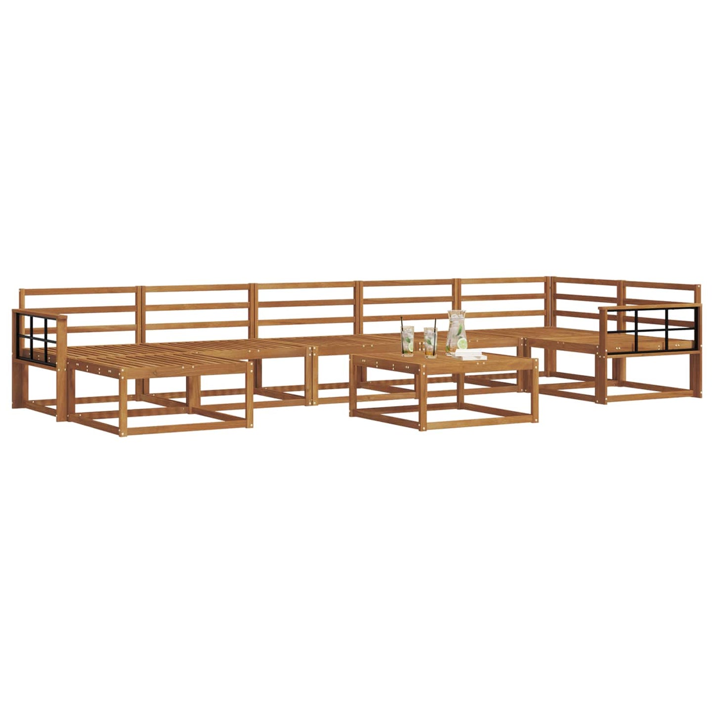 vidaXL Outdoor Sofa Set 8 pcs Natural Solid Acacia Wood