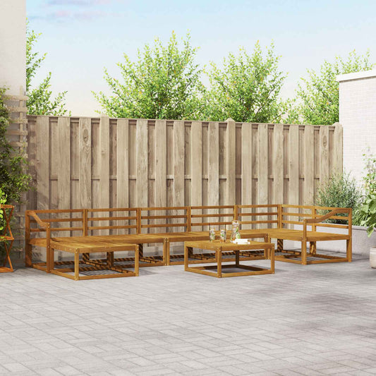 vidaXL Outdoor Sofa Set 8 pcs Natural Solid Acacia Wood