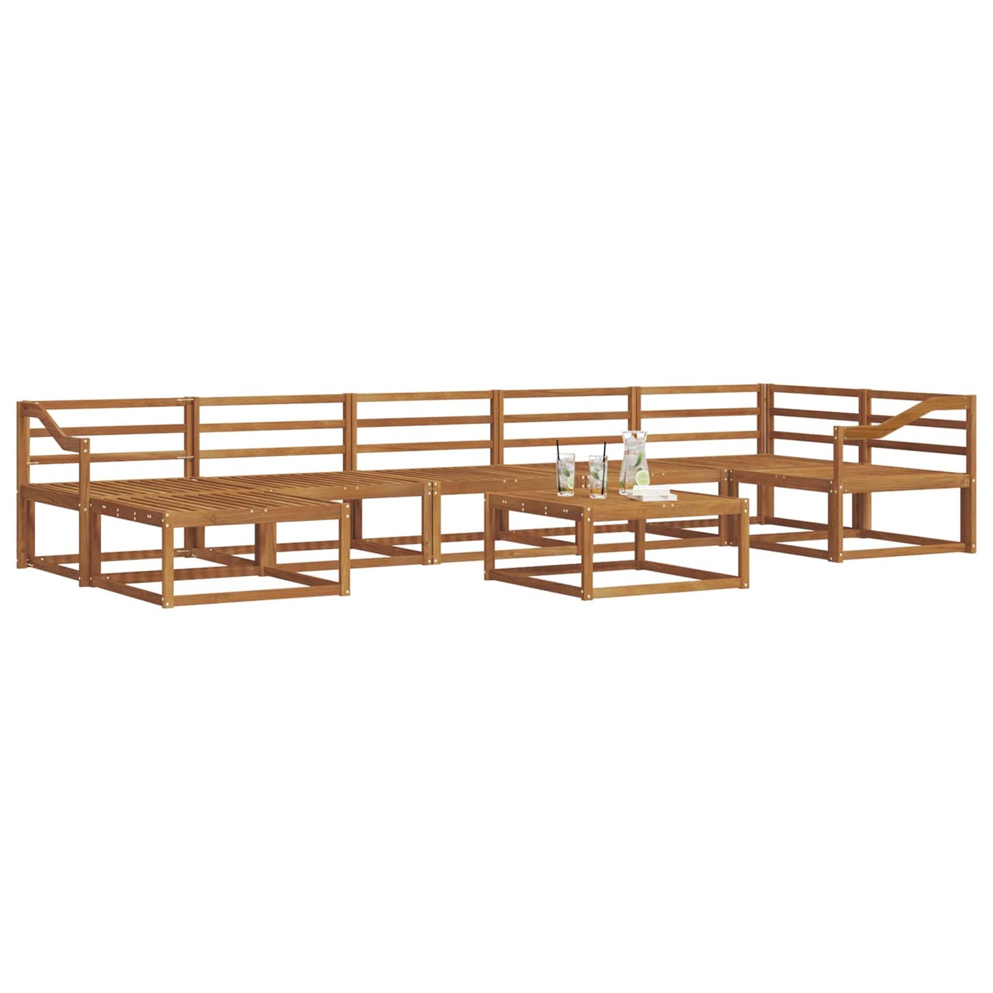 vidaXL Outdoor Sofa Set 8 pcs Natural Solid Acacia Wood