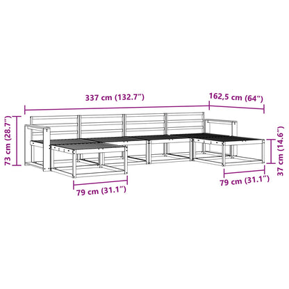 vidaXL Outdoor Sofa Set 6 pcs Natural Solid Acacia Wood