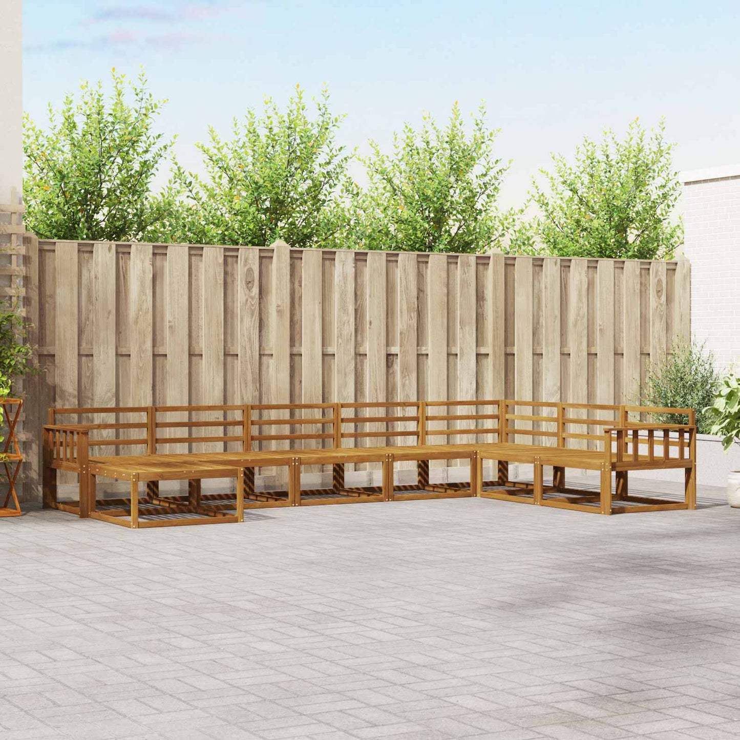 vidaXL Outdoor Sofa Set 8 pcs Natural Solid Acacia Wood